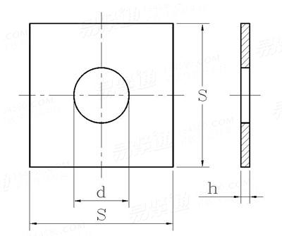 BS  3410 (-11) - 1961 带圆孔的粗制方垫片 [Table 11]