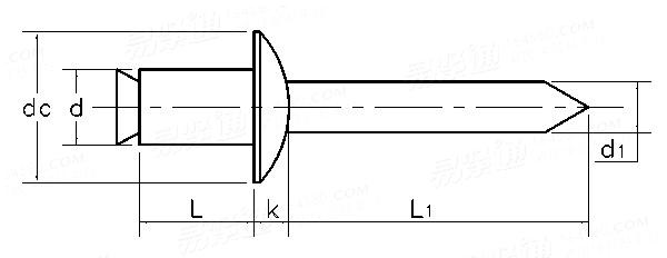 產品與標準 ifi 520-1999 米制開口圓頭抽芯鉚釘 導航:標準緊固件材料