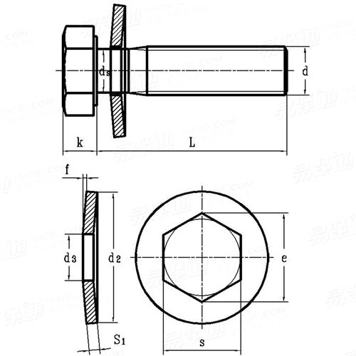 QC /T 600 - 1999 六角头螺栓和锥形弹性垫圈的组合件