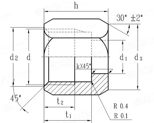 ISO  8434 (-2) - 1994 液压及通用金属管连接件——第2部分：美制JIC 37°扩口 [管螺母]