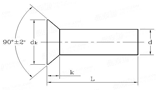 ASME/ANSI B 18.1.3M - 1983 (R2006) 米制沉頭鉚釘 [Table 5] (ASTM A31, SAE J430)