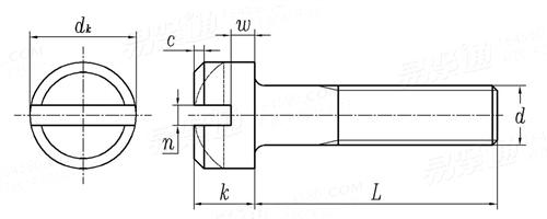 ANSI B 18.11 - 1961 (R2017) 开槽圆柱头/球面圆柱头小螺钉 [Table 1] (A276, B16, B151)