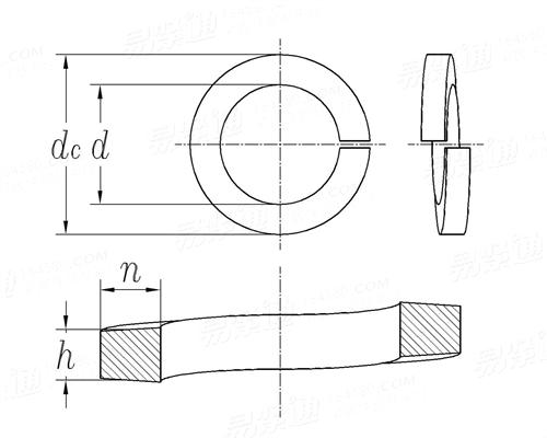 弹簧垫圈工程图画法图片