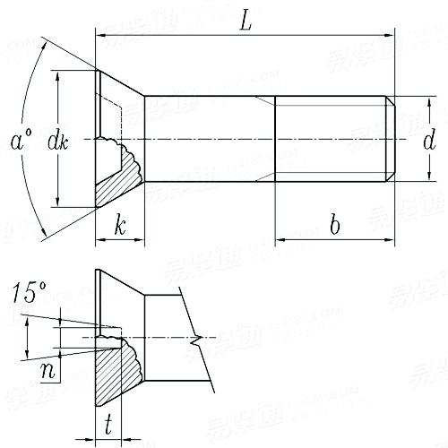 DIN  7969 - 1989 钢结构栓连接用开槽沉头螺钉