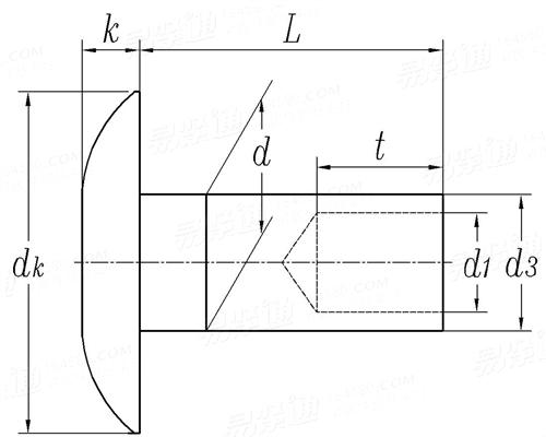 DIN  6791 - 2012 盤頭半空心鉚釘 — 公稱直徑1.6到10毫米