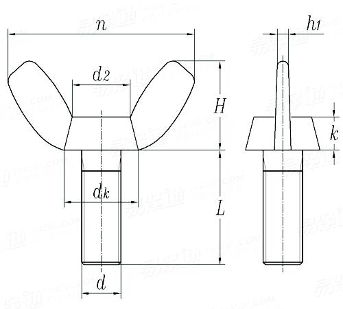DIN  318 - 1999 蝶形螺钉 方翼