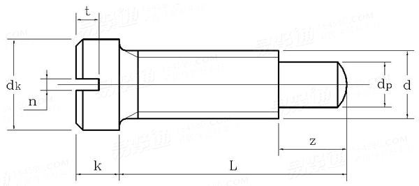 DIN  922 - 2012 開槽小盤頭圓柱端螺釘