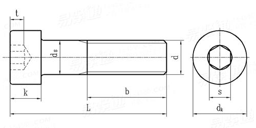 BS  2470 - 1973 BA螺紋内六角圓柱頭螺釘  Table 2C