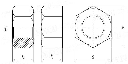 BS  4190 - 2014 米制六角螺母 - 粗制 [Table 7]