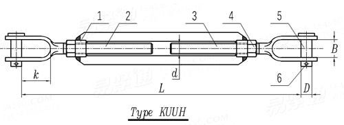CB /T 3818 (KUUH) - 2013 花篮螺栓(索具螺旋扣) - 开式UU型螺杆焊接螺旋扣