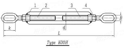 CB /T 3818 (KOOH) - 2013 花篮螺栓(索具螺旋扣) - 开式OO型螺杆焊接螺旋扣