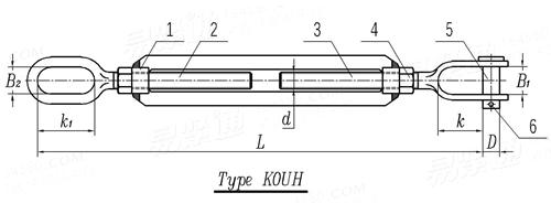 CB /T 3818 (KOUH) - 2013 花篮螺栓(索具螺旋扣) - 开式OU型螺杆焊接螺旋扣
