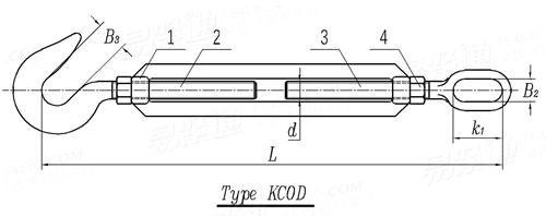 CB /T 3818 (KCOD) - 2013 花篮螺栓(索具螺旋扣) - 开式CO型螺杆模锻螺旋扣