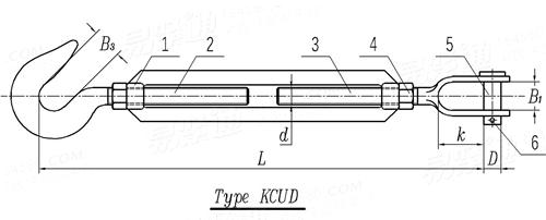 CB /T 3818 (KCUD) - 2013 花篮螺栓(索具螺旋扣) - 开式CU型螺杆模锻螺旋扣