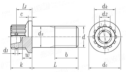 ISO  9254 - 2008 12角法蘭面螺釘 - 長MJ螺紋 - 強度等級小于等于1100MPa