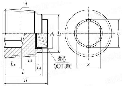 QC /T 884 - 2011 内六角锥形磁性螺塞