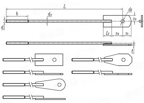 JIS A 5542 (A1A) - 2003 建築用軋鋼制花蘭螺杆 - 單孔長平頭螺杆
