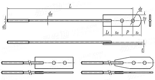 JIS A 5542 (A1B) - 2003 建築用軋鋼制花蘭螺杆 - 雙孔長平頭螺杆