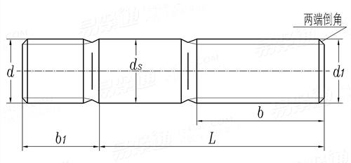 Q  123B 双头螺柱 bm=1.25d [一端过渡配合螺纹，一端较细牙]
