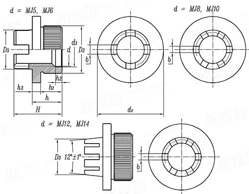 HB  8051 - 2002 MJ螺纹压装配自锁螺母