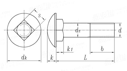 GB  801 - 1988 半圆头低方颈螺栓 C级