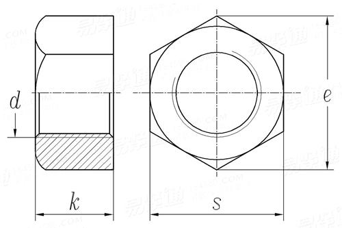 JIS B 1119 - 1986 眼镜框架用六角螺母