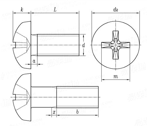 GB  823 - 1988 十字槽小盤頭螺釘