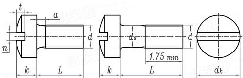 BS  1981 - 1991 開槽球面圓柱頭螺釘Table14