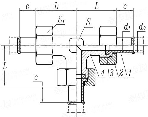 JB  972 - 1977 焊接式三通管接头