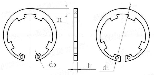 DIN  984 (D2000/JK/DHT) - 1981 带齿孔用挡圈