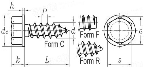 ISO  7053 - 2011 六角头带垫自攻螺钉