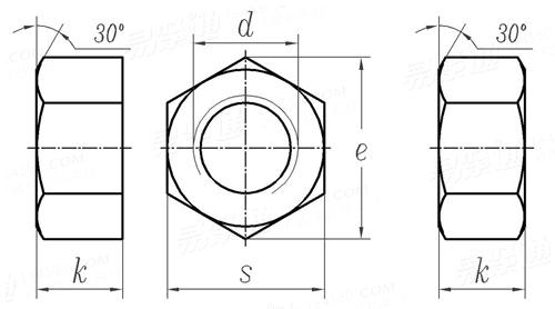 BS  4190 - 2001 米制六角螺母 - 粗制  [Table 12]
