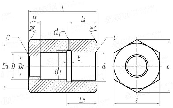 JB /T 1308.9 - 2011 PN 250MP接头螺母