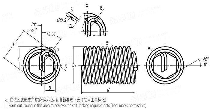 EN  2944 - 1998 耐腐蚀钢FE-PA3004锁紧型钢丝螺套