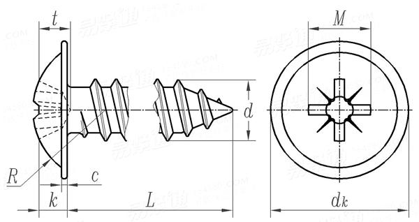 BS  4174 - 1972 米字槽扁头凸缘（华司）自攻钉 [Table 19]