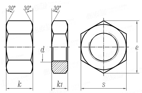 BS  450 - 1958 英制精制六角螺母 - B.S.W. & B.S.F. 螺紋 [Table 10]