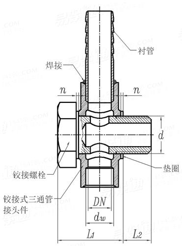 JB /T 6013 (E) - 2011 柴油機 低壓金屬油管組件 技術條件 - E 型低壓油管組件 [鉸接式長三通管接頭]