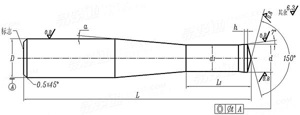 JB /T 4210.19 - 1996 冷镦六角螺母模具 冲孔冲头 B型 (适用于GB6170、GB6175)