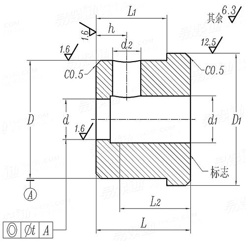 JB /T 4210.24 - 1996 冷镦六角螺母模具 冲孔凹模 C型 (适用于GB6171、GB6176)