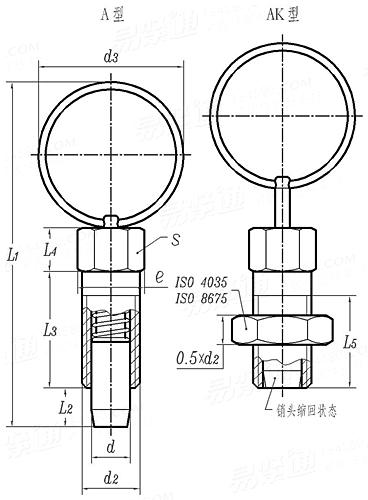 YJT  19013 (-1) (GN 717) 分度销 带拉环 A、AK型