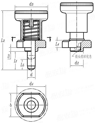 YJT  19021 (GN 607.5) 分度銷 用于焊接，帶定止位
