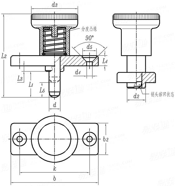 YJT  19024 (-2) (GN 608.6) 帶不鏽鋼銷頭的分度銷