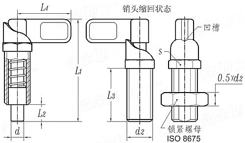 YJT  19050 (GN 612.8) 凸輪式分度銷-壓鑄鋅螺紋