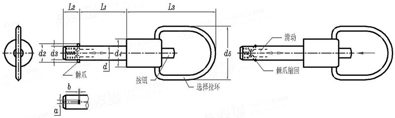 YJT  19091 (-2) (GN 214.3) 塑料滑塊，帶軸向鎖不鏽鋼鎖銷