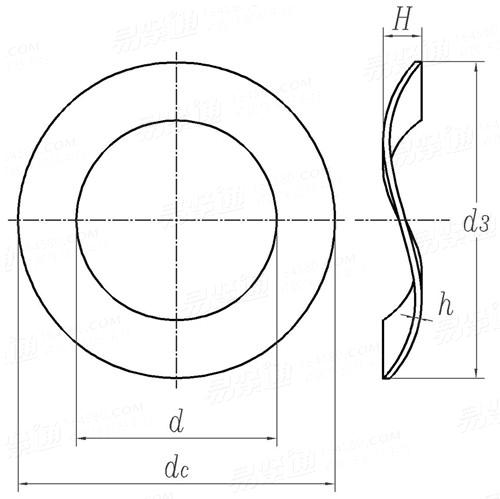 DIN 42013 - 1988 小型电动机滚珠轴承轴向调整用 - 波形弹簧垫圈