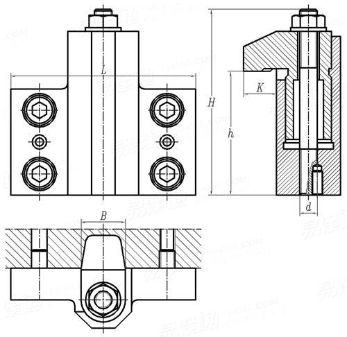 GB /T 2200 - 1991 机床夹具零件及部件 - 侧面钩形压板（组合）