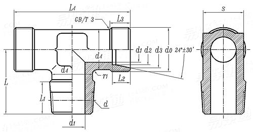 QC /T 402 - 2013 卡套式錐螺紋三通接頭體