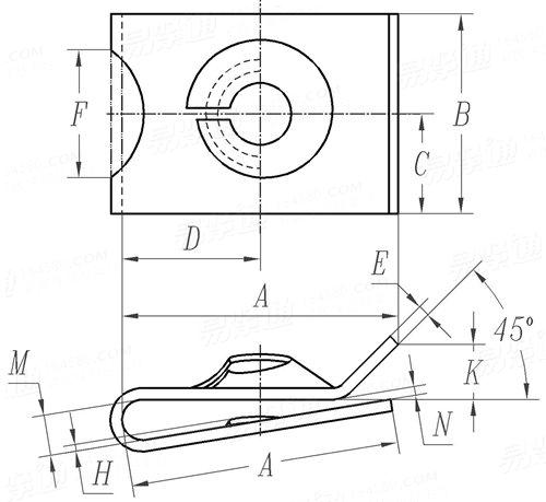 SAE J 891 (Figure 9) - 2016 P型簧片螺母，U形（I-标準款，II-短款，III-長款）