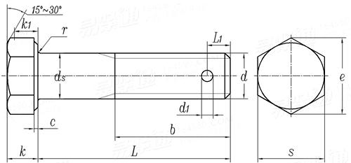 DL /T 764.1 - 2001 电力金具专用紧固件 - 六角头带销孔螺栓