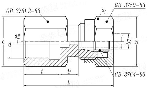 GB  3751.1 - 1983 卡套式壓力表管接頭